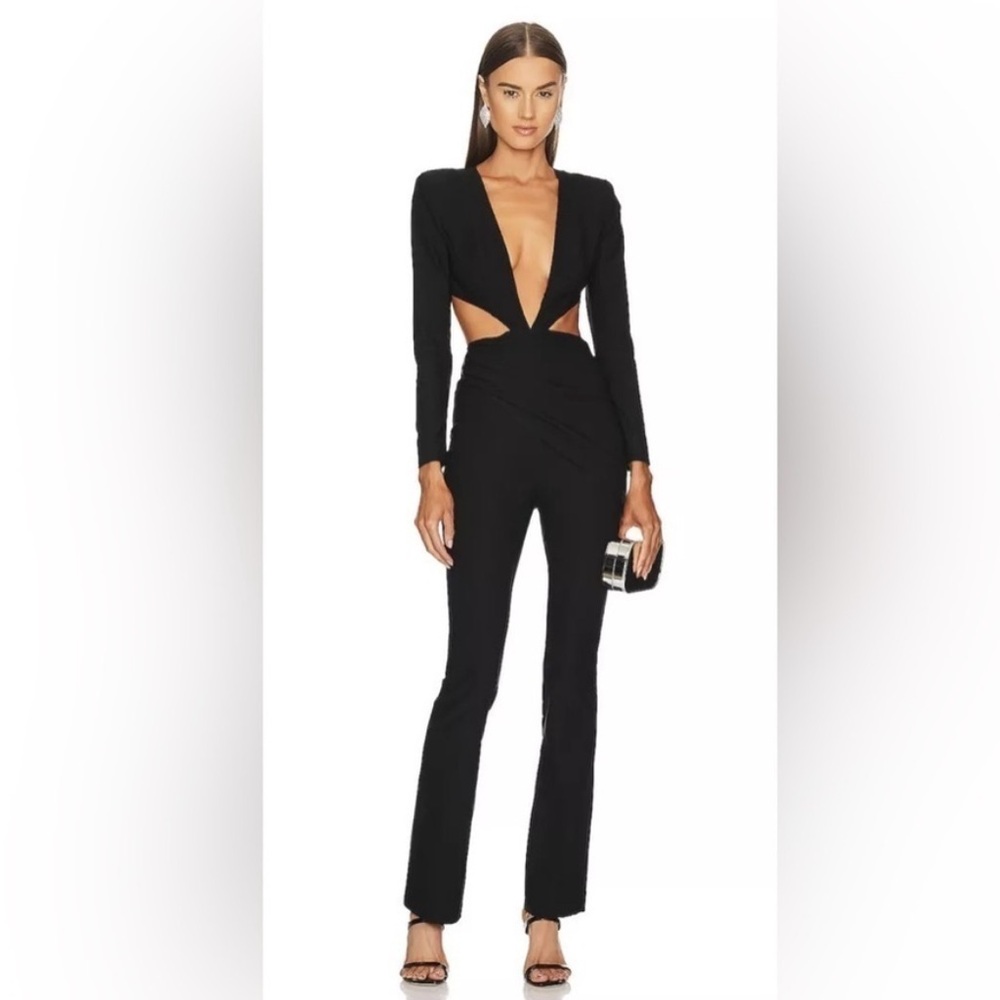 Michael Costello x Revolve Mercy Cut Out Long Sleeve Jumpsuit Black Size Medium